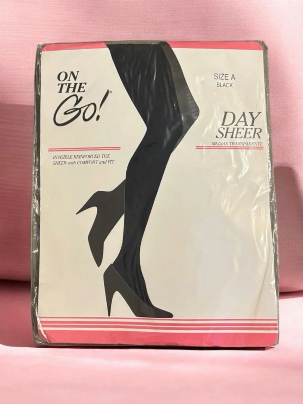 NEW VINTAGE 80s 90s Pantyhose On The Go! Day Sheer Black Size A USA Made Retro